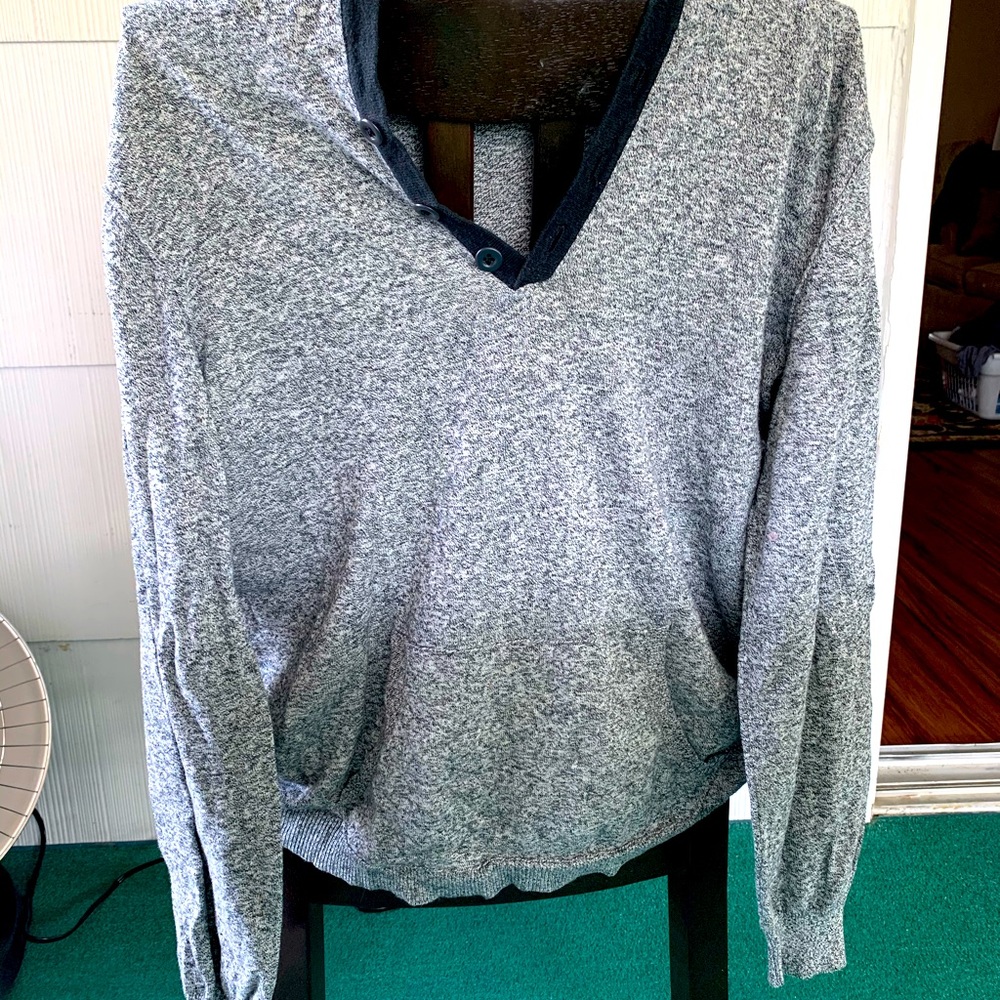 Express hooded 3 button sweater